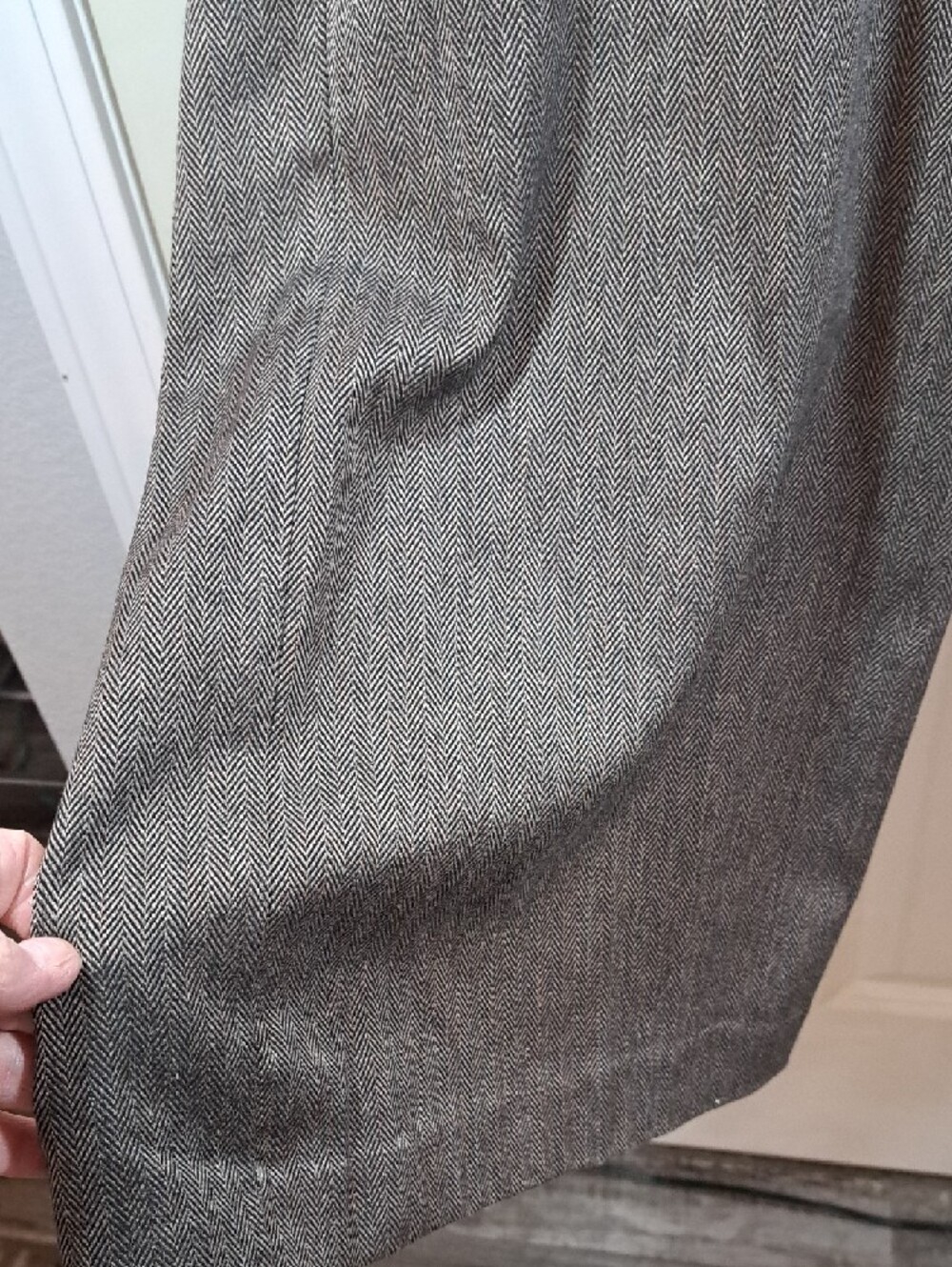 Catherines Wide-Leg Dress Pants in Gray Pinstripe - Picture 7 of 7